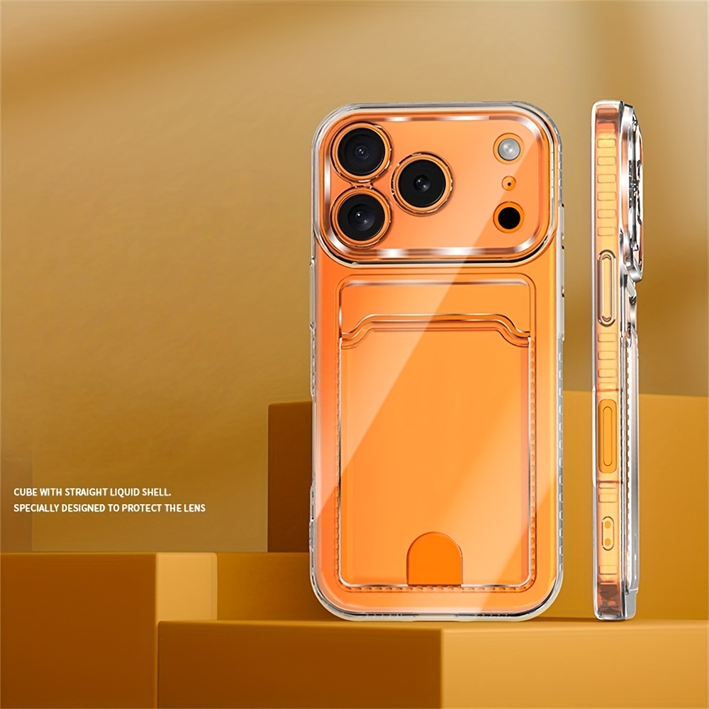 Phone Case: Clear Card Slot Pocket Transparent Soft Phone Case Compatible With Iphone 17 Pro Max 17 Pro 17 Air 16 15 14 13 12 11 Pro Clear Tpu Back Cover