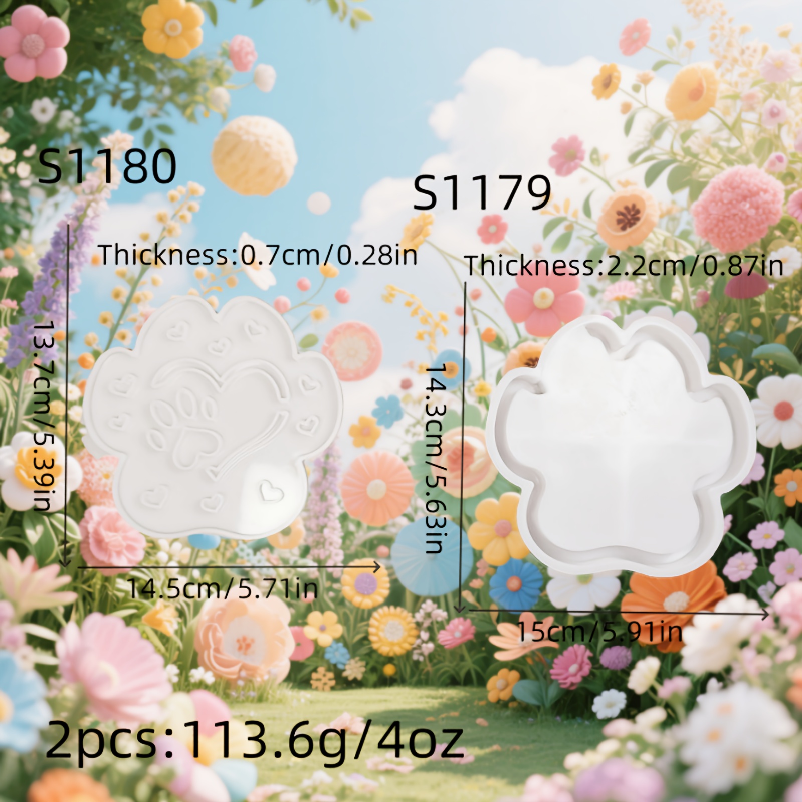 Resin Silicone Mold Dog Paw Projection Wall 3d Ornament Silicone Mold Candle Silicone Mold Gypsum Ornament Silicone Mold Silicone Mold Home Decoration Epoxy Resin Mold 114 S1179+s1180