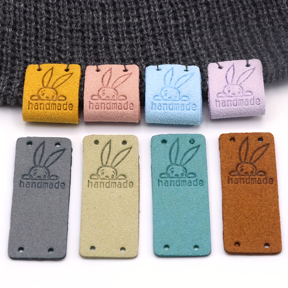

20pcs Handmade Tags - Faux Leather Sewing Labels For Knit Hats, Clothing & Gift Bags