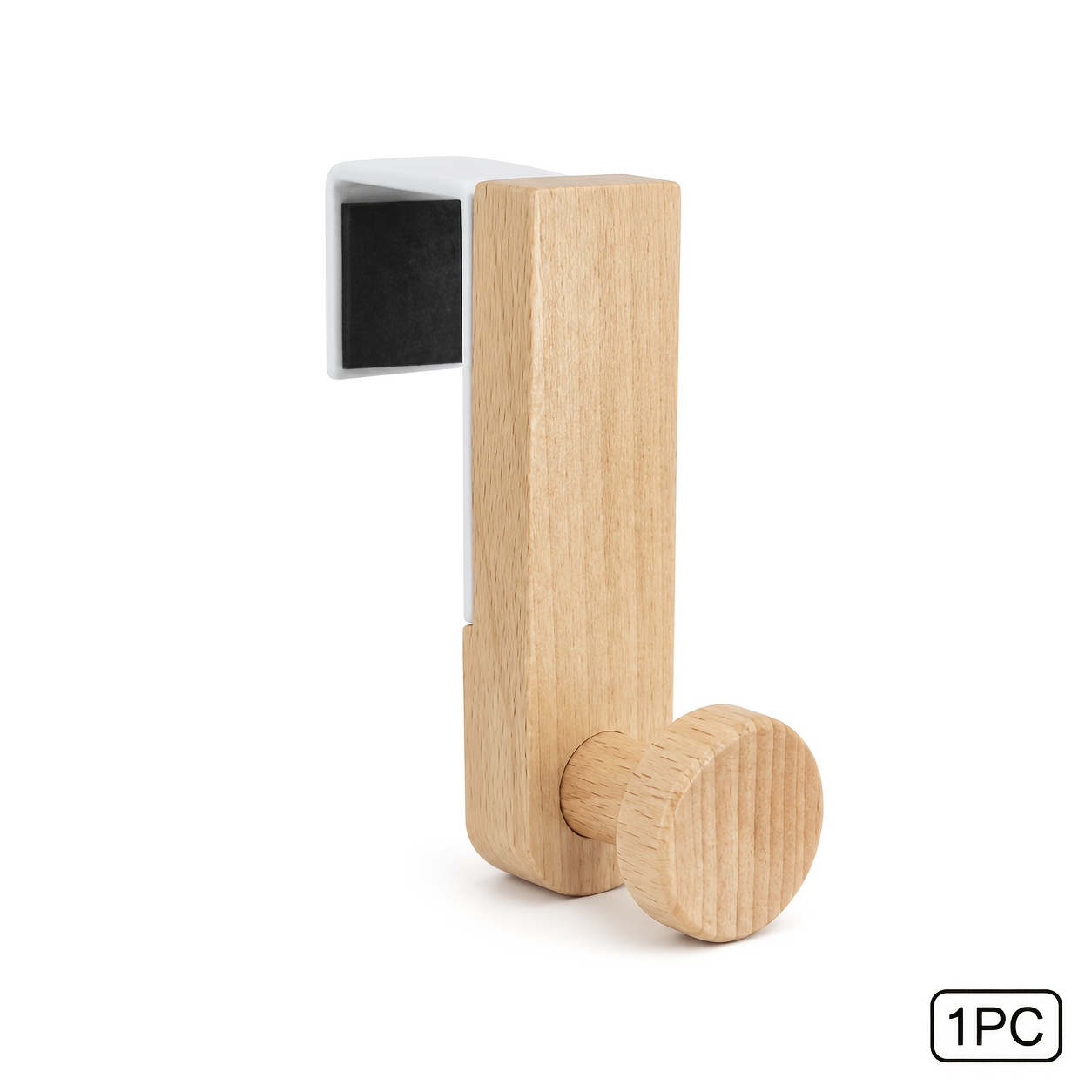 TEMU 1/2pcs Crochets en bois à suspendre d'un placard, adaptés aux portes de placard d'une épaisseur de 0.98In (2.5Cm), crochets de rangement perçage