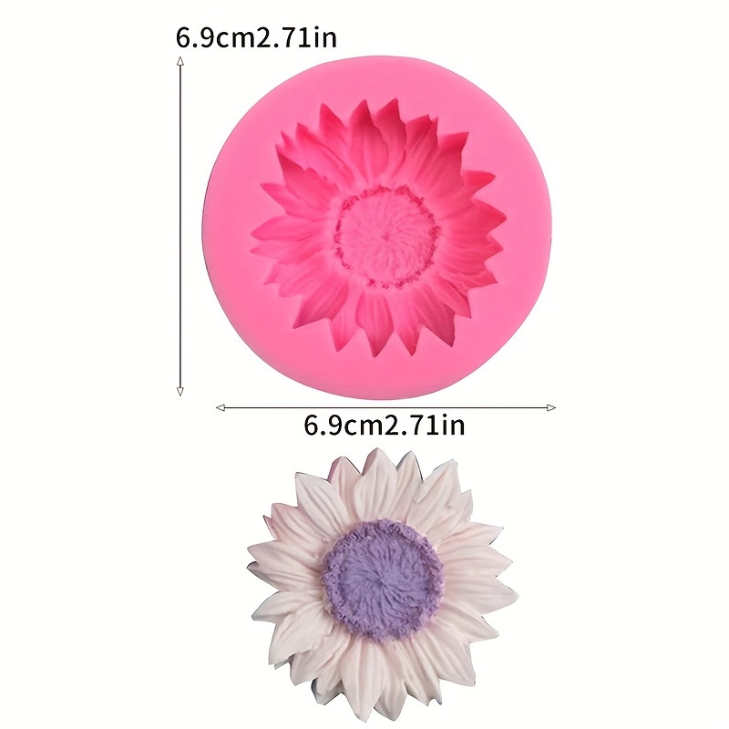 E-shop 1 Stück, Sonnenblumen-Blumen Silikonform, Schokoladenmousse Aromatherapie Kerzen Gipsform