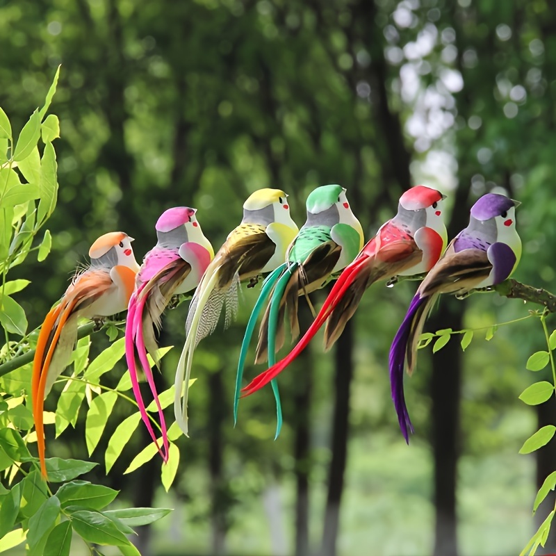 12 Pièces Oiseau De Simulation De Décor D'oiseau Artificiel Avec Ornement Décoration Clip - Maison