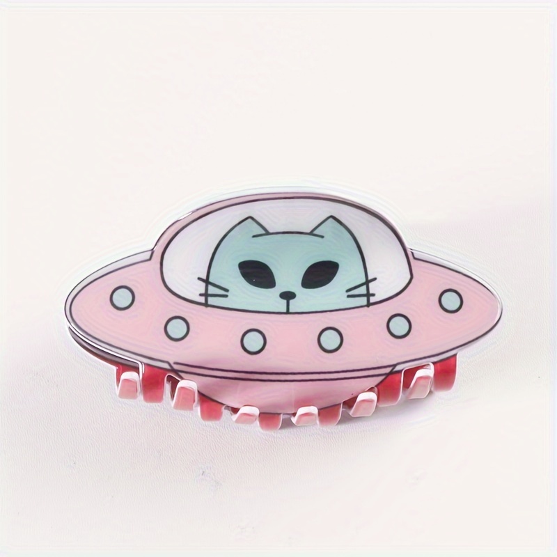 Image of 1pc Ufo Cartoon Hair Clips - Durable & Easy-to-wear Accessory For Women, Daily Use Or Fun Occasions