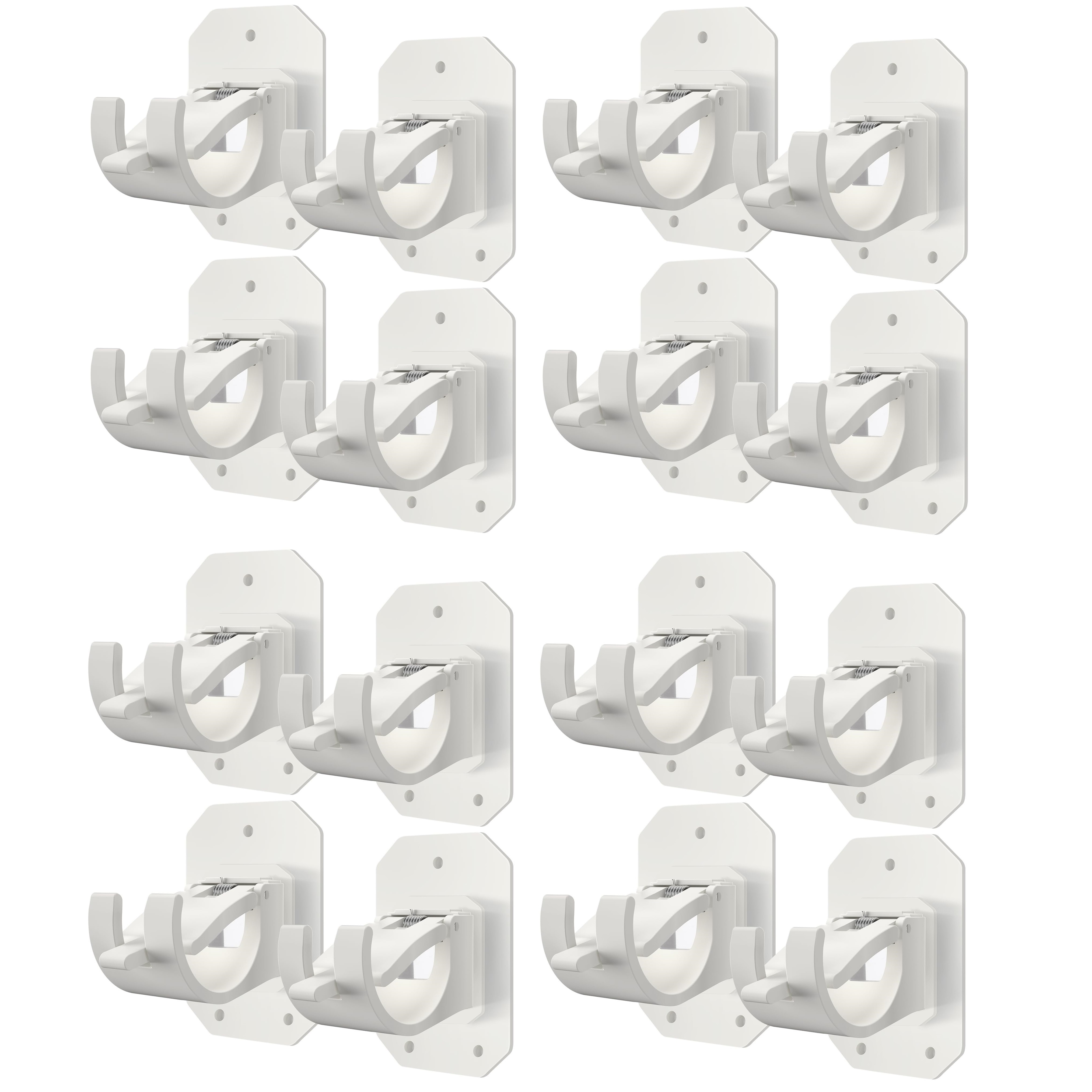 

12pcs No Drill Curtain Rod Brackets, Curtain Rod Holders No Drilling, Adhesive Curtain Rod Hooks, Nail Free Adjustable Curtain Hangers (white)