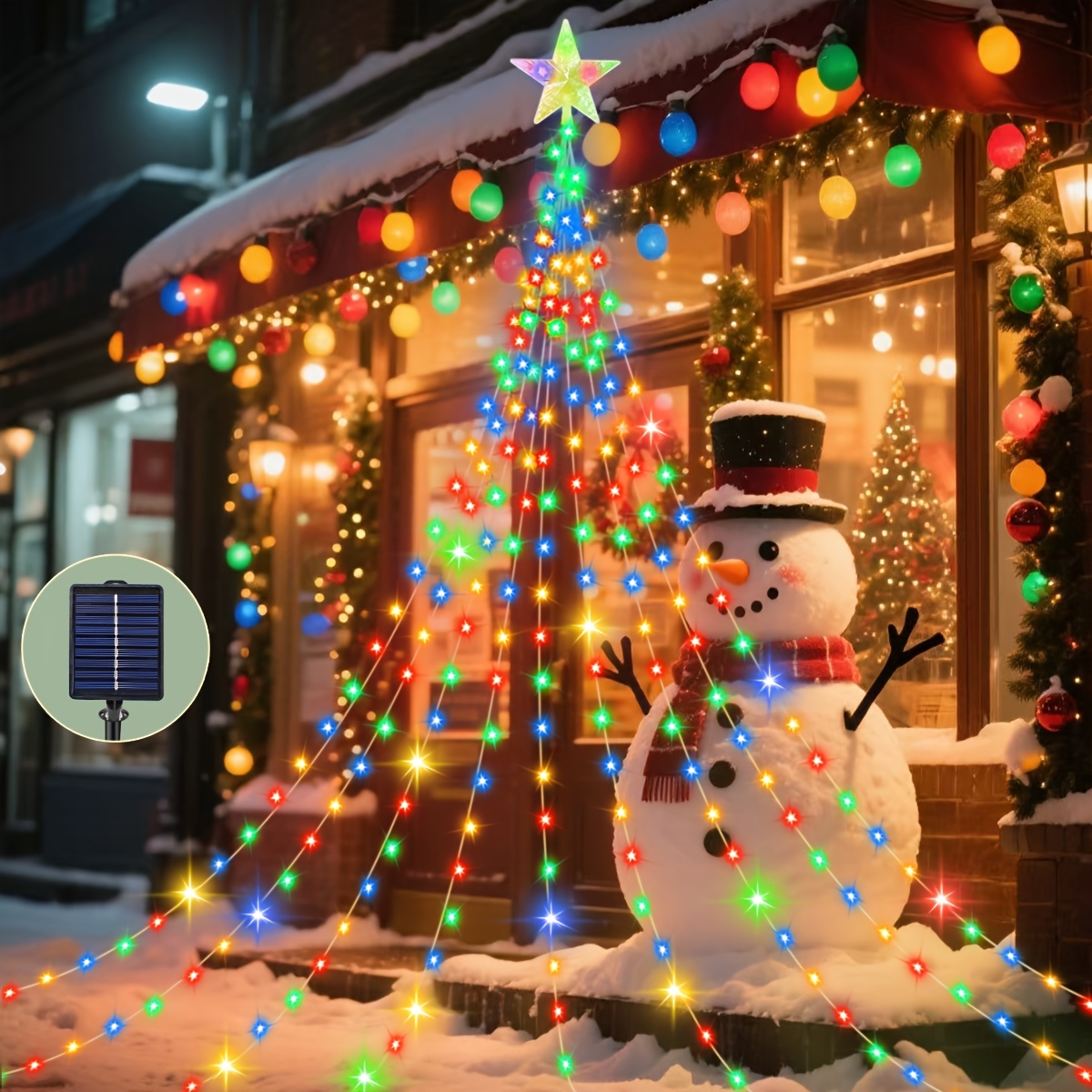 TEMU 1pc, 200led String Lights, 8 Lighting , Lighted Decorations, For Garden, , Living Room, Bedroom, Christmas Tree, Wedding, New Year, Party,