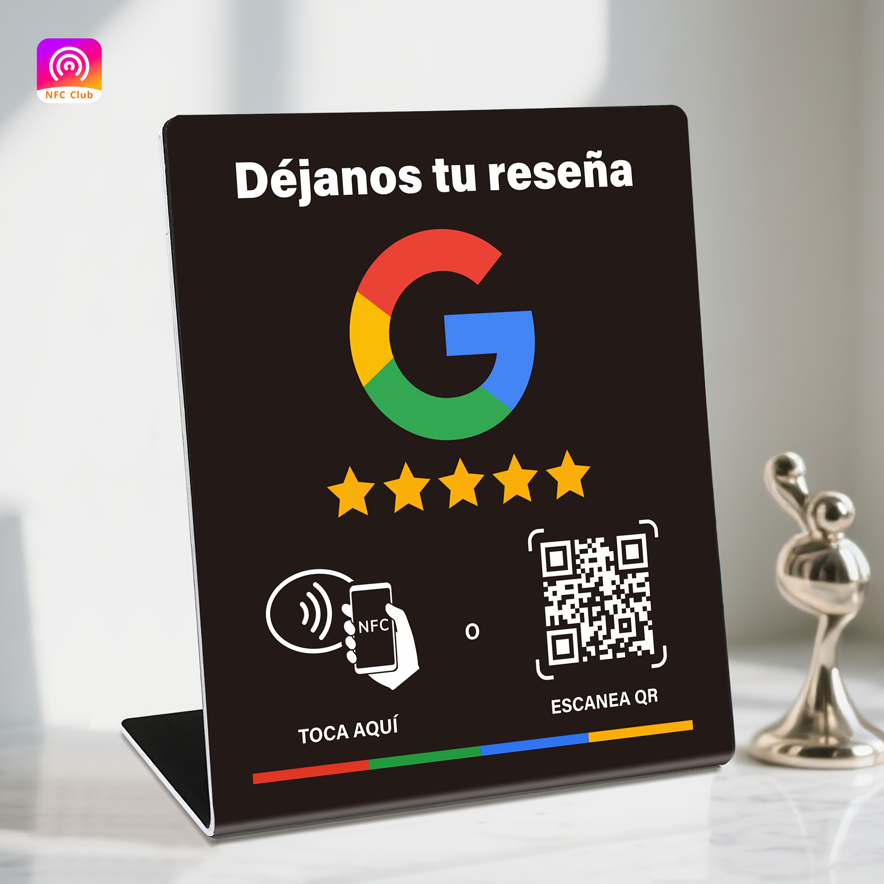 Présentoir d'intégration des réseaux sociaux d'entreprise - NFC TAP & Code QR, Configuration facile et gestion des liens de commentaires, Matériau PVC durable, Parfaitement compatible avec Google Reviews et l'intégration des réseaux sociaux, Présentoir de visualisation des réseaux sociaux – Image 9