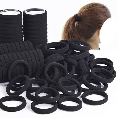black towel hair ties for for bun hairstyles hair bands do not leave marks and are suitable for adults