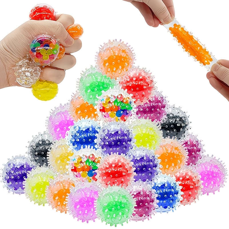 balles -stress souples et colorées, balles à presser burr, sacs de cadeaux de fête, cadeaux de fête pour enfants, conviennent pour les fournitures de fête   dannée, cadeaux de fête, cadeaux de noël, thanksgiving, halloween, cadeaux du   an, lots de récompense scolaires, remplissages de sacs cadeaux. couleur aléatoire