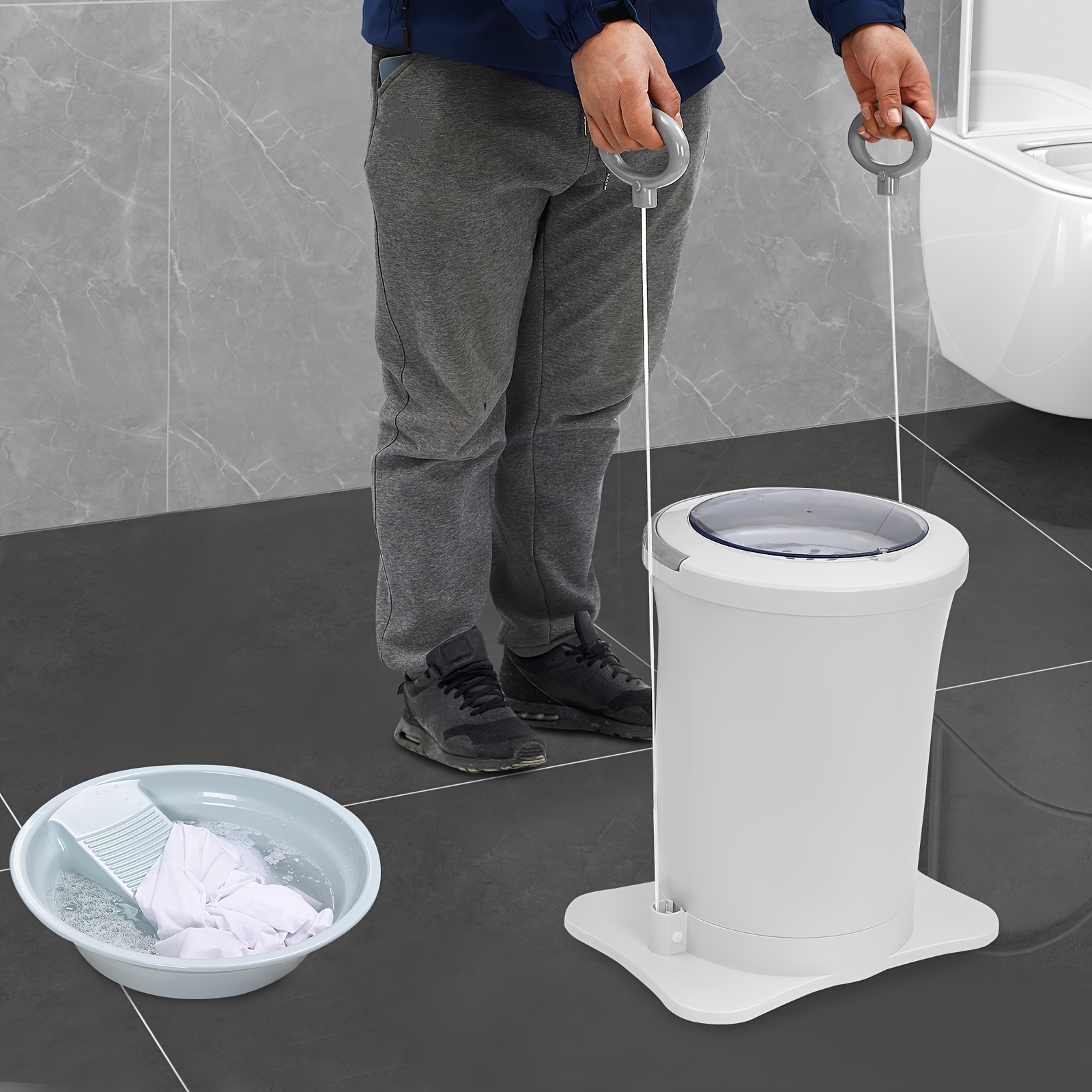 BAHOJAS Compact Spin Dryer For Clothes - Portable Mini Non-Electric Laundry Drying Machine | Ideal For