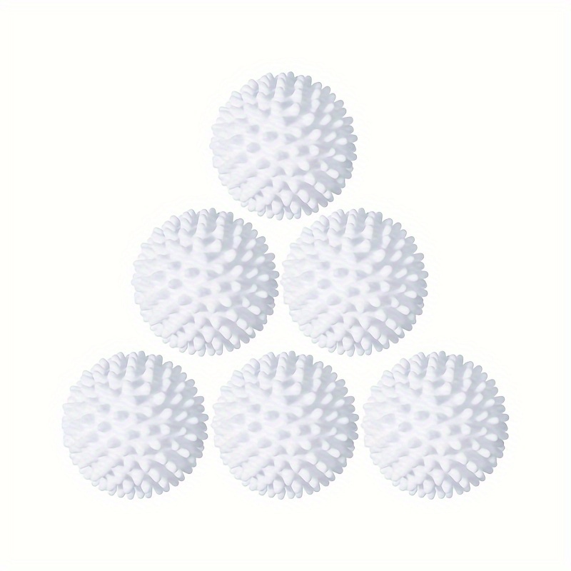 

6 Pieces Laundry Will Drying Balls Reusable Dryer Balls Replace Laundry Drying Fabric Softener And Saves, Reusable Pvc Solid Cleaning Ball (white)