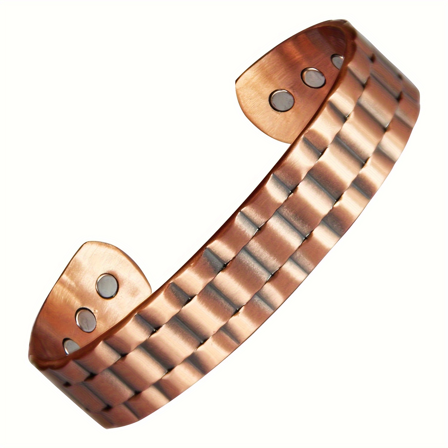 

1pc Copper Bracelet For Men, 99.9% Pure Copper Bracelet For Men With 6pcs 3500 Magnets, Adjustable Bracelets Jewelry Gift