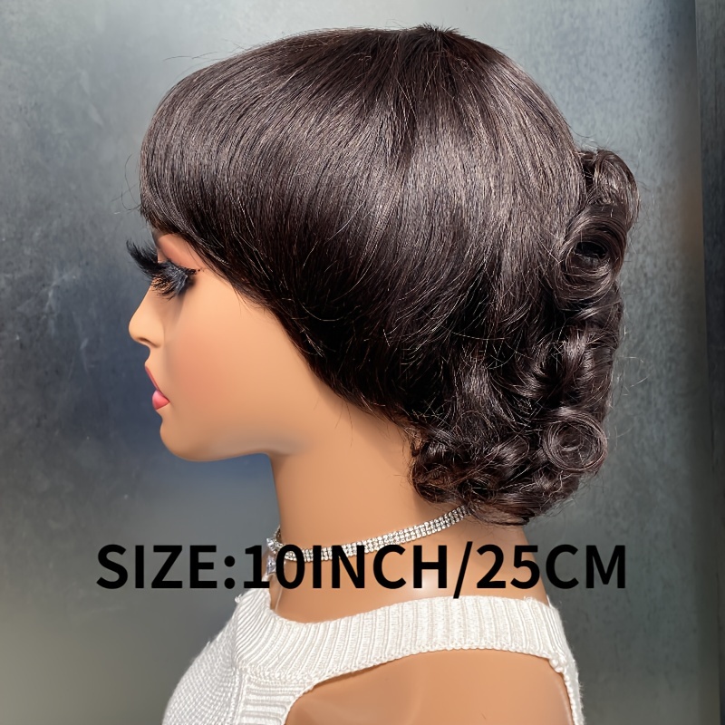 Human Hair Full Machine Made No Lace Wigs Women Short Pixie Temu