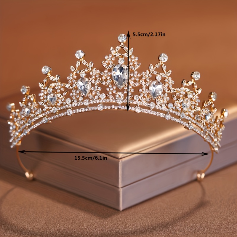 Rhinestone Bridal Crown Headpiece, Elegant Tiara