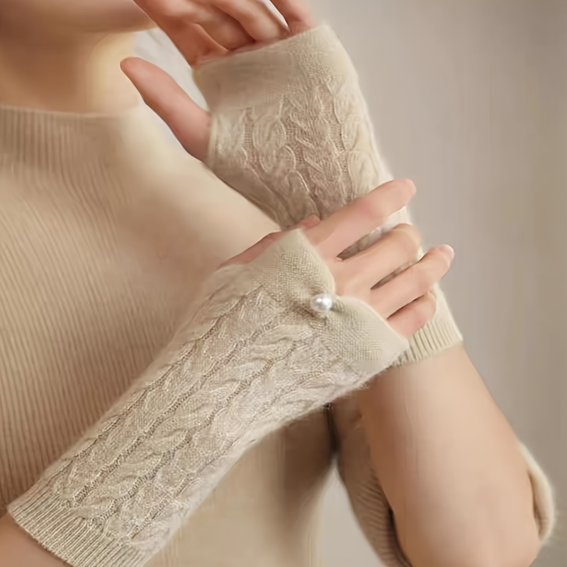 Cashmere Women's Winter Gloves, Warm And High-end Twisted Design