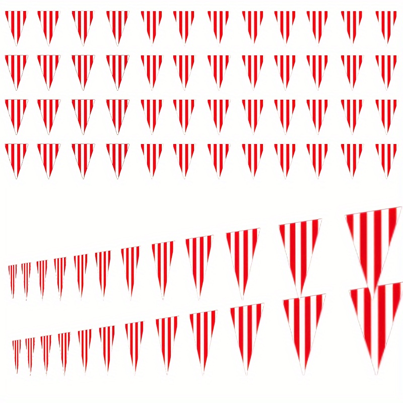 

30 Feet/string, Red And White Flag Banner Carnival Decoration Supplies, Suitable For Birthday Parties, Festival Celebrations