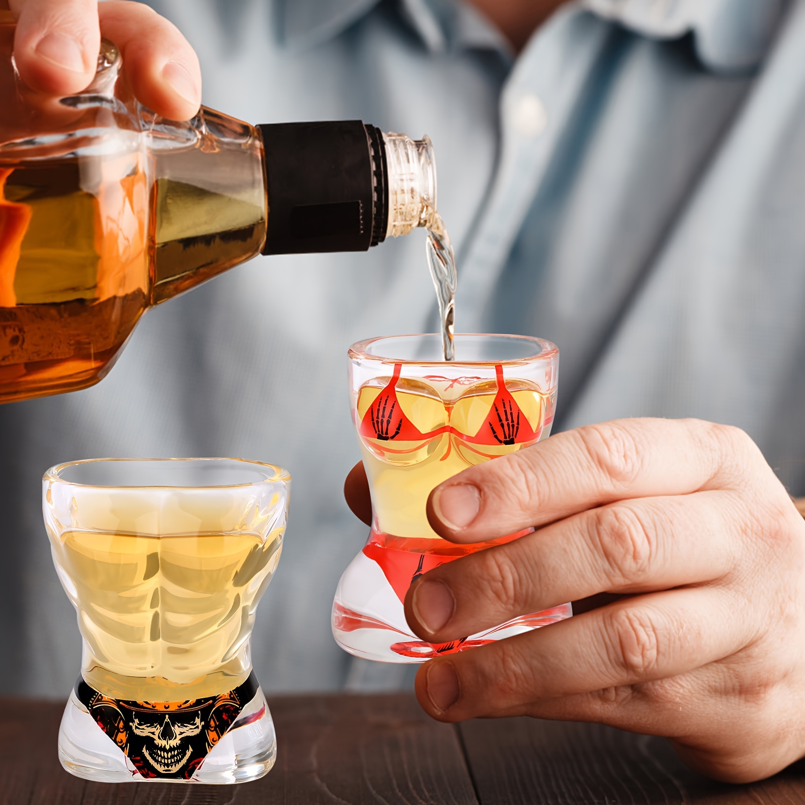 glass small wine glasses muscular men 2pcs - Temu