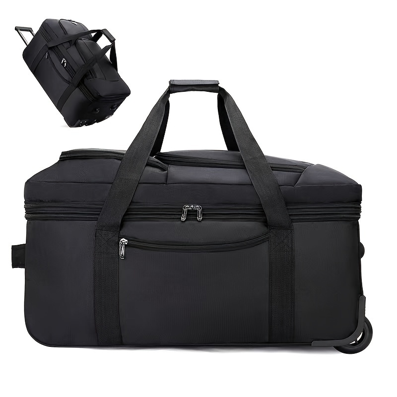Jin Jin Large Capacity Expandable Travel Bag, As A Backpack, On Wheels, Or Handheld, Dual-use As A Shoulder Bag Or Backpack