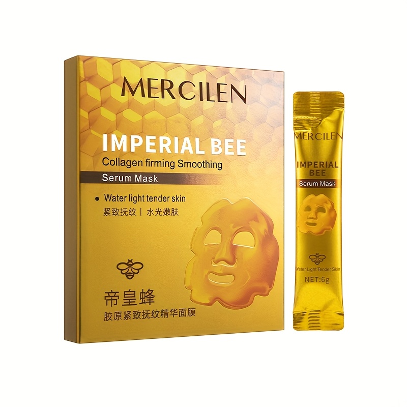 Image of Propolis Firming Mask*10 Strips With Retinol, Collagen, Niacinamide, Hyaluronic Acid And Phytosqualane Moisturize And Facial Skin To Make Skin Look , Individually Packaged For Types