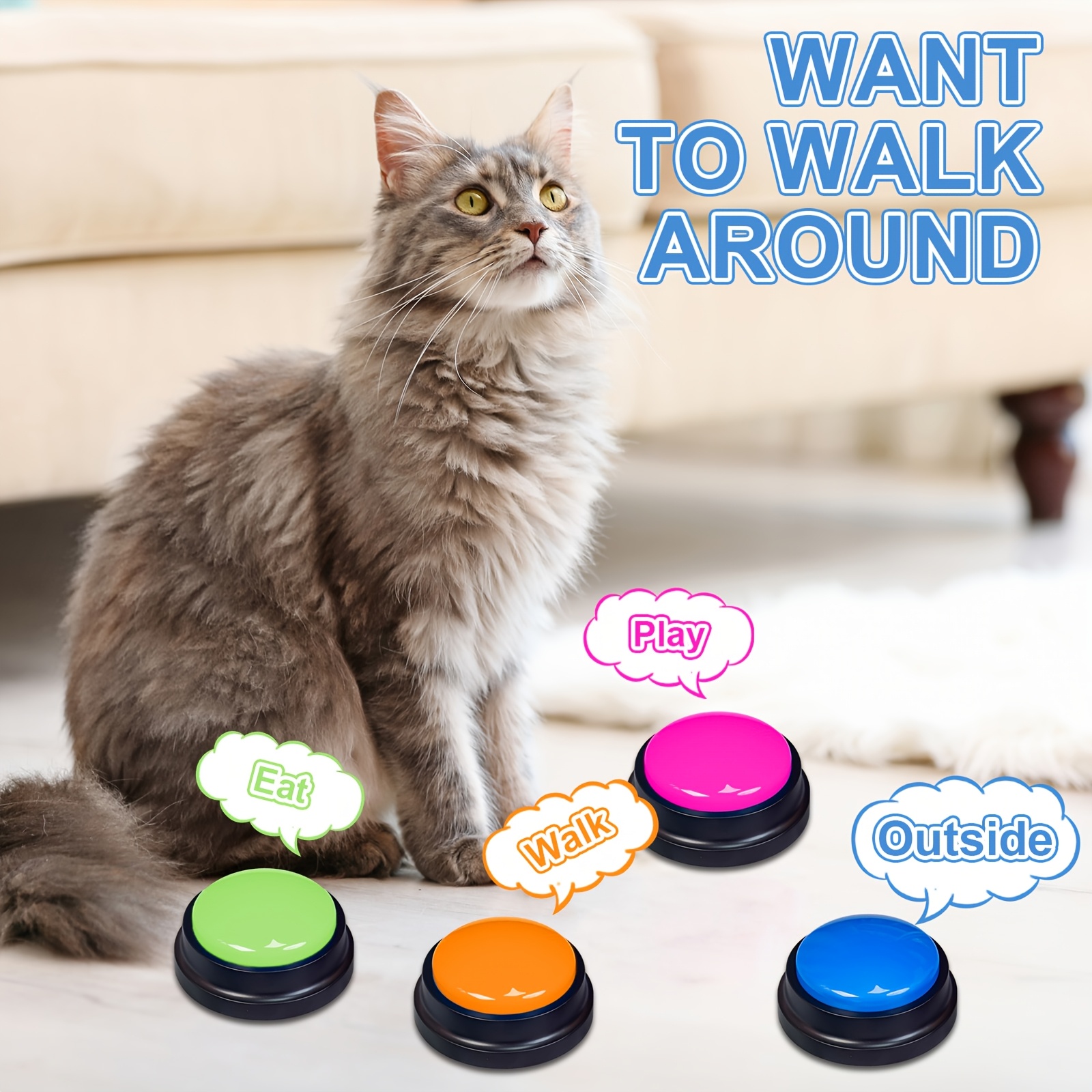 

1/2/4pcs Cat Communication Button, Pet Training Buzzer, Cat And Dog Training Clicker, Recordable Pet Communication Aid, Pet Voice Recording Button, Training Pet , Christmas