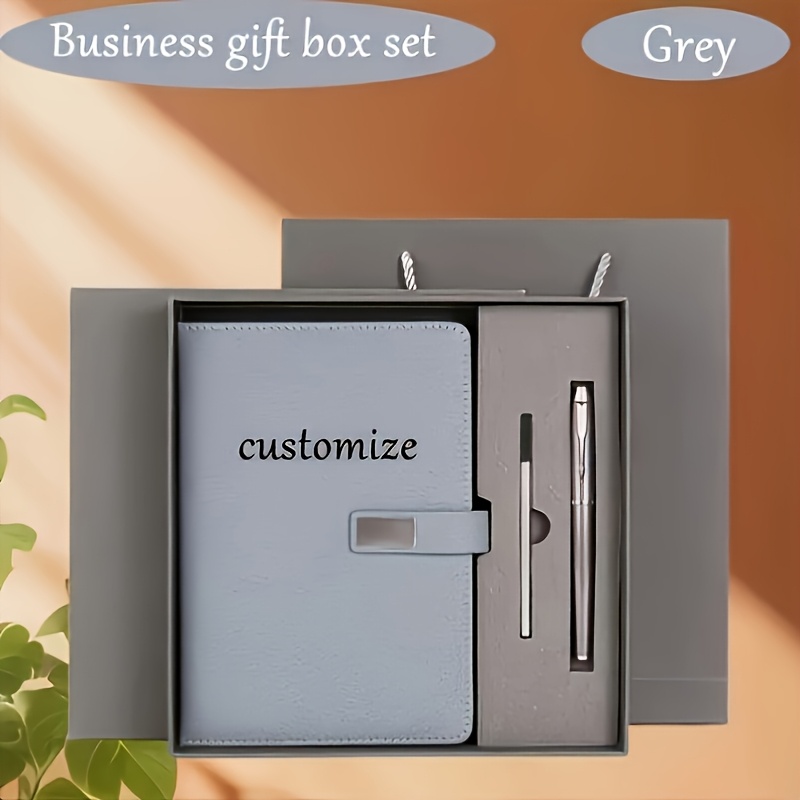 Customizable A5 Notebook Set Red Business Stationery Box