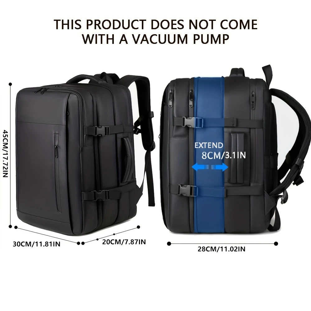 travel vacuum backpack mens premium multifunctional laptop bag vacuum compression expandable business shoulder bag details 2