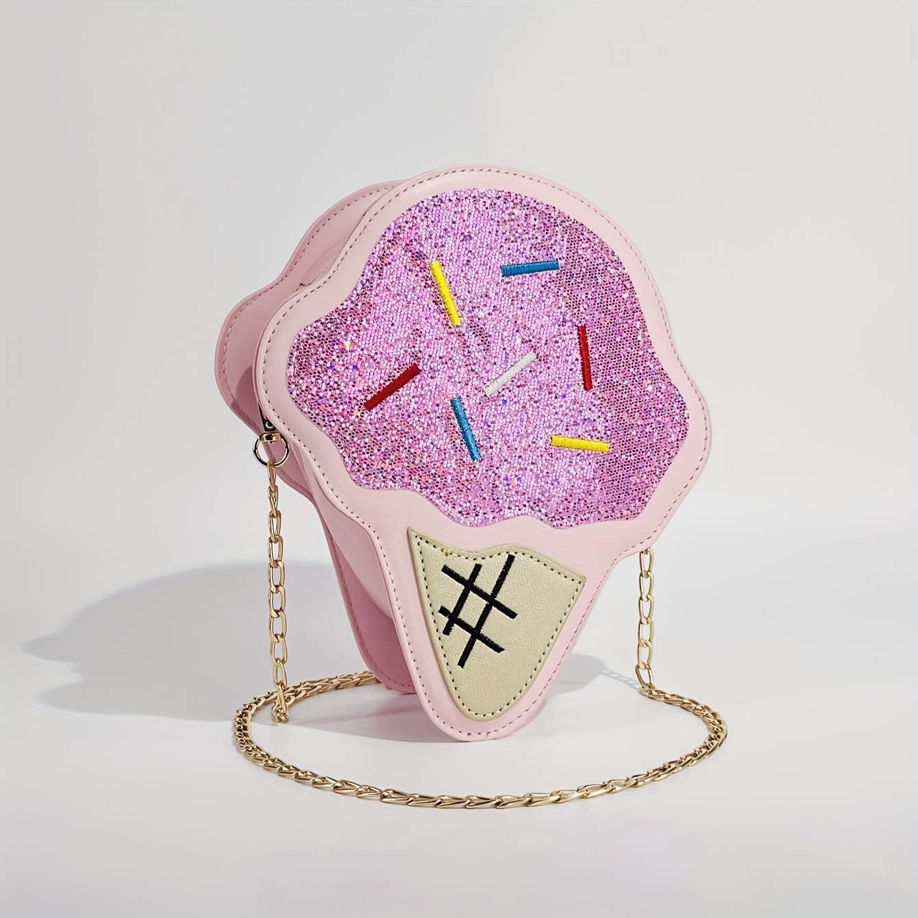 Women's Ice Cream Shaped Handbag With Detachable Strap - Cute Crossbody Purse Suitable For Everyday Use, Parties, Birthdays &