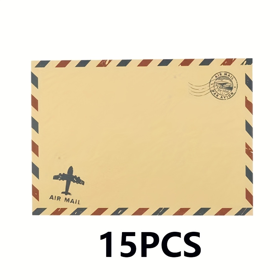 Image of 15-pack Vintage Paper Envelopes - , Gummed Closure - Ideal For Valentine's Day, Day, Father's Day, Anniversaries, Graduations - Multipurpose For Letters, Invitations, Postcards