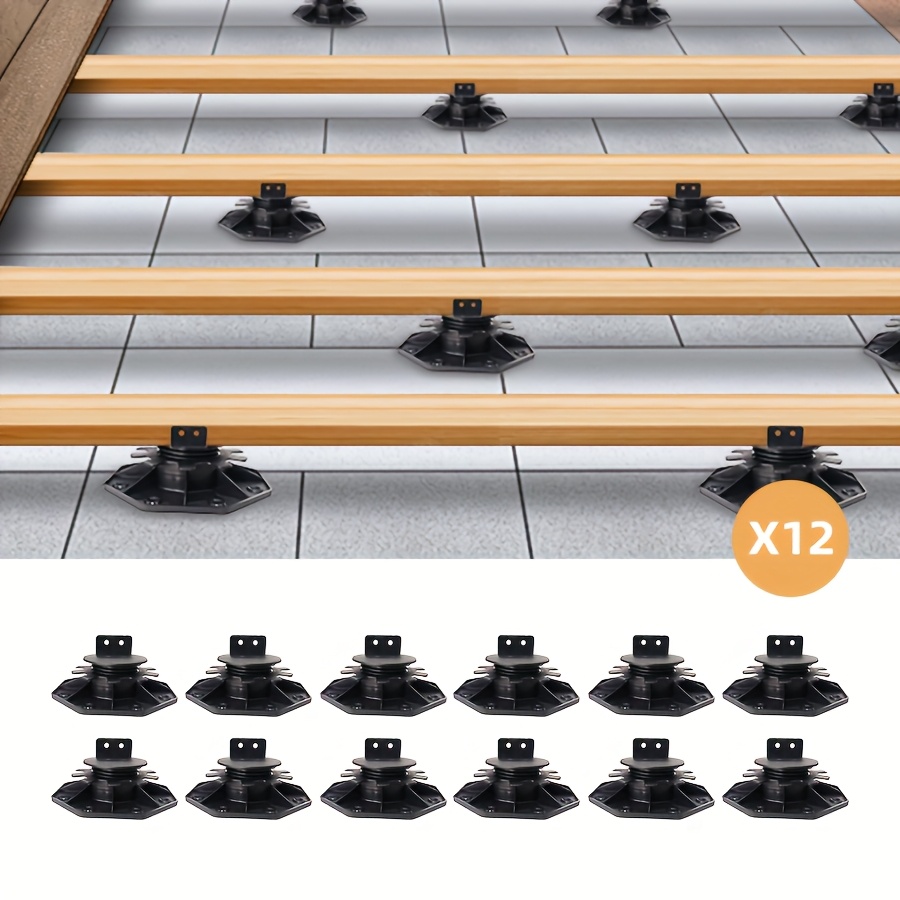 Pylex Adjustable Deck Support Multi Format 33-66 Black (Pack Of Units
