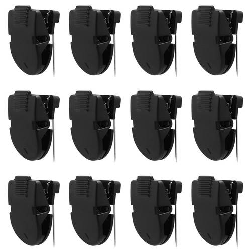 12pcs Black Plastic Wall-Mounted Storage Clips for Fabric Panels - Ideal for Hanging Photos, Notes, and Accessories, Utility Hooks