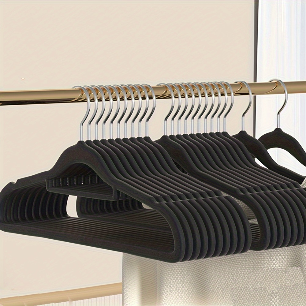 

10pcs Non-slip Velvet Suit Hangers, Heavy Duty Space Saving Hangers With 360° Swivel Hook, For Suits, Coats, Jackets, Pants, And Dress Clothes