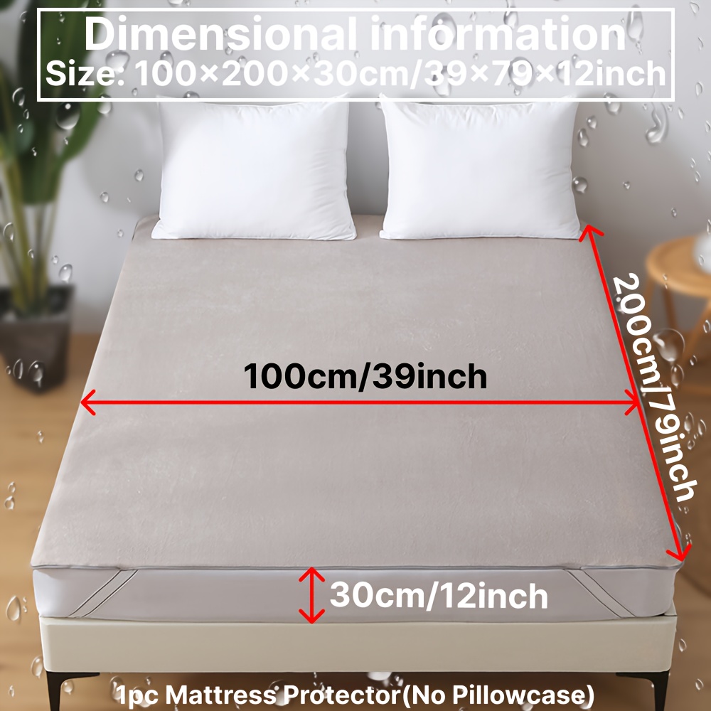 TEMU 1pc Terry Cloth Mattress Cover, Comfortable, Soft And Breathable Mattress Protector, Noise-free, Suitable For Apartments, Bedrooms, School