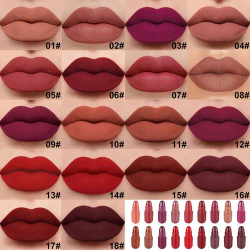 18pcs mini capsule lipstick set suitable for makeup with 18 colors and durable and long lasting lip gloss lipstick