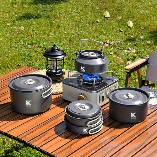 juego de utensilios de cocina para camping de 9 piezas – , sartenes y tazones y plegables para | ideal para senderismo, excursiones en rv y | ¡un gran regalo de navidad!