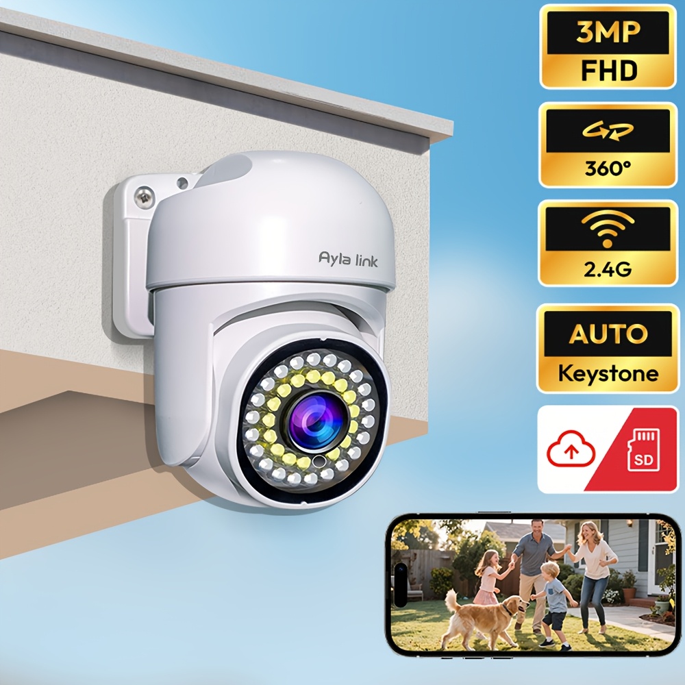 TEMU Night Vision Wireless Security Camera Full Hd Indoor Dual-use Talk Pan-zoom 2.4g Wi-fi Smart Home Security Elderly Pet Care Home Security Camera