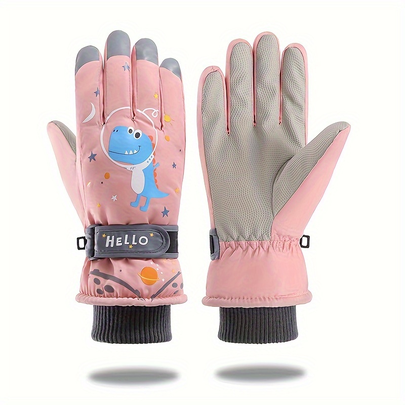Winterhandschoenen voor kinderen, gebreide warme handschoenen met volledige vingers, jacquard, skihandschoenen voor meisjes en jongens van 3-8 jaar oud, 3 paar