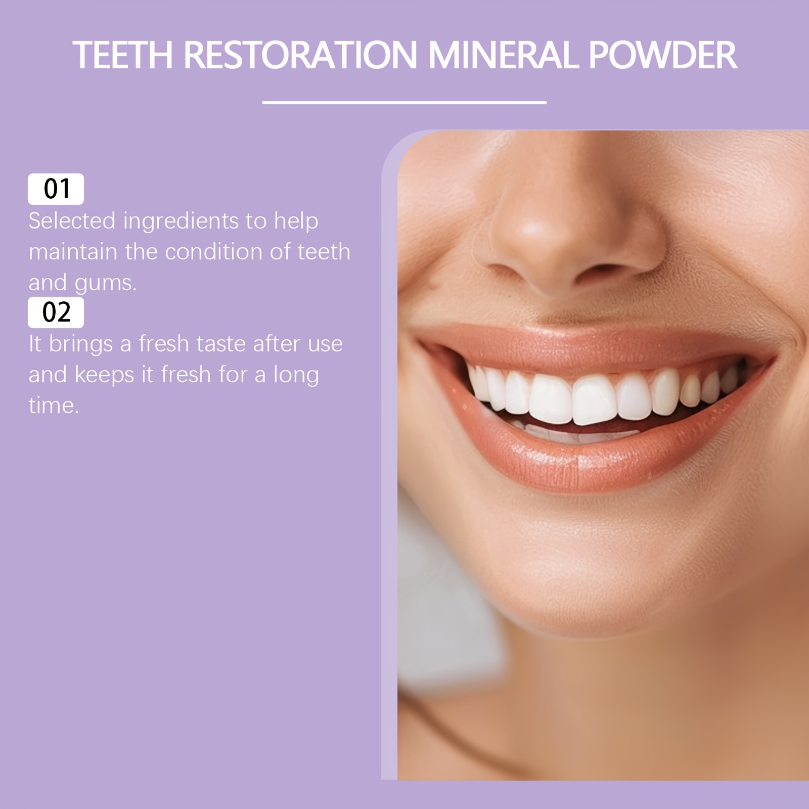 50g Purple Tooth Powder: Gentle Care for Teeth Cleaning, Fresh Breath Protection and Oral Hygiene