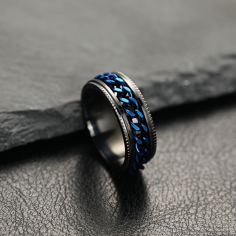 1pc personality style 201 stainless steel rotatable link chain ring 201 titanium 201 stainless steel unisex gift for couples   jewelry suitable for   men and women Product details 6