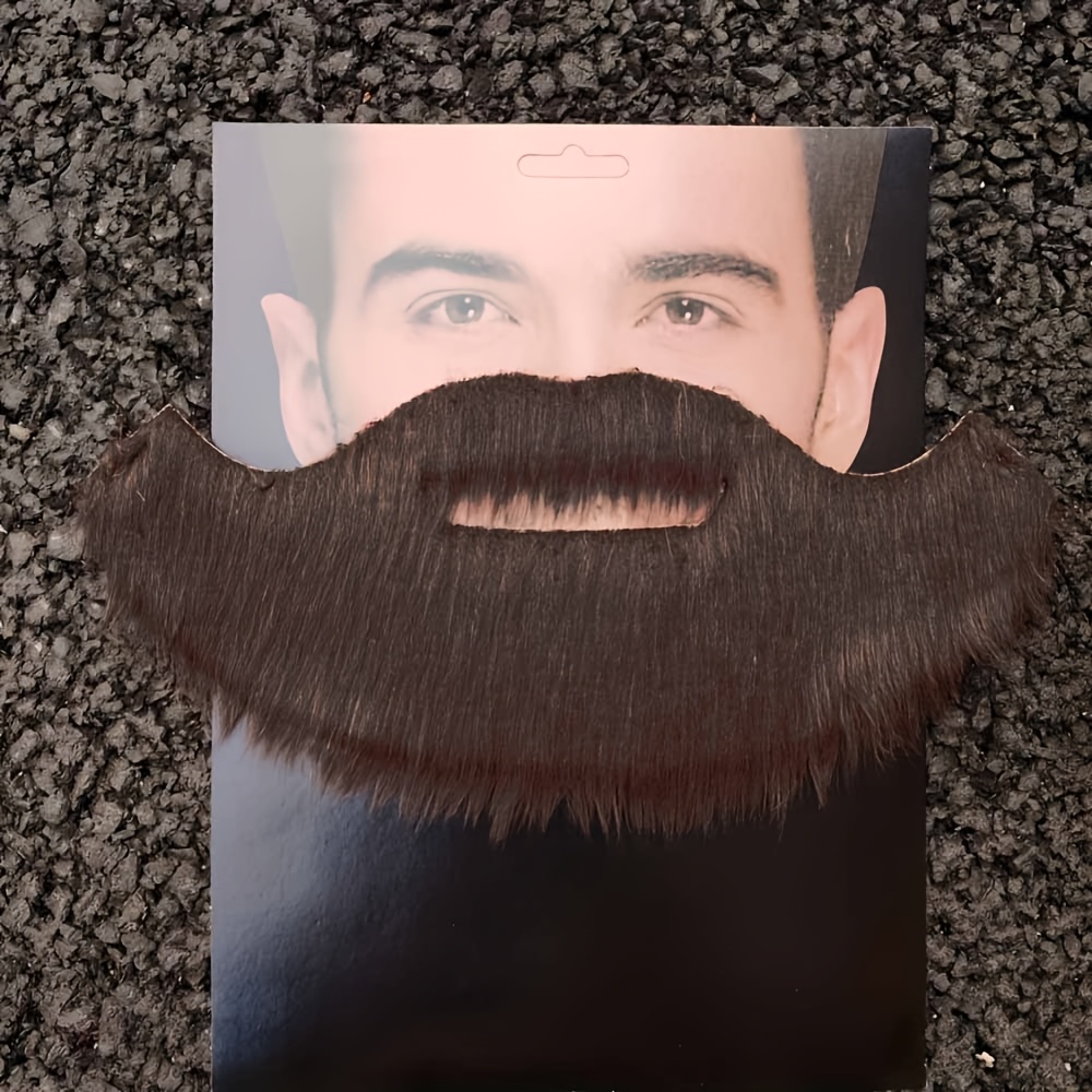 Image of 1pc Brown Fake Beard, Men Women Dressing Up Beard Prop, Suitable For Role-playing, Halloween, Christmas, Holiday Parties