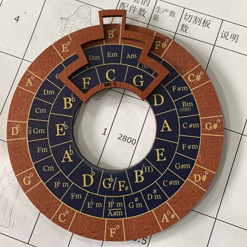 E-shop Holz-Musikskala- & Akkrad – Quintenzirkel-Plattenspieler mit Skalen- & Akkorddiagramm, geeignet für den Unterricht im Klassenzimmer, Übungen zu
