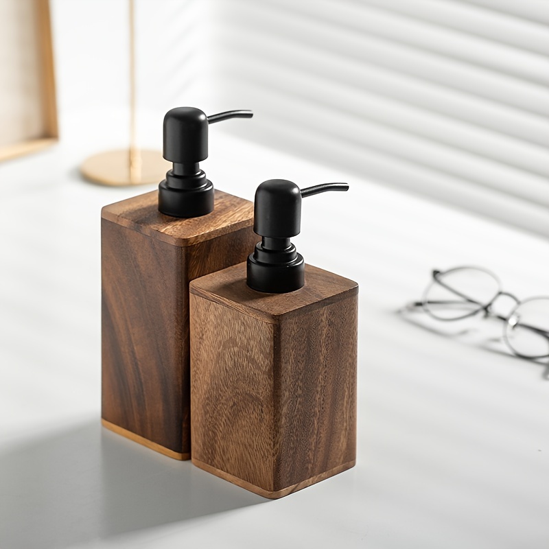 

Elegant Wooden Soap Dispenser - Latex-free, Press-type For Hand Sanitizer & Lotion, Freestanding Bathroom Accessory - Ideal Christmas Or Gift, Christmas/ Gift Decoration