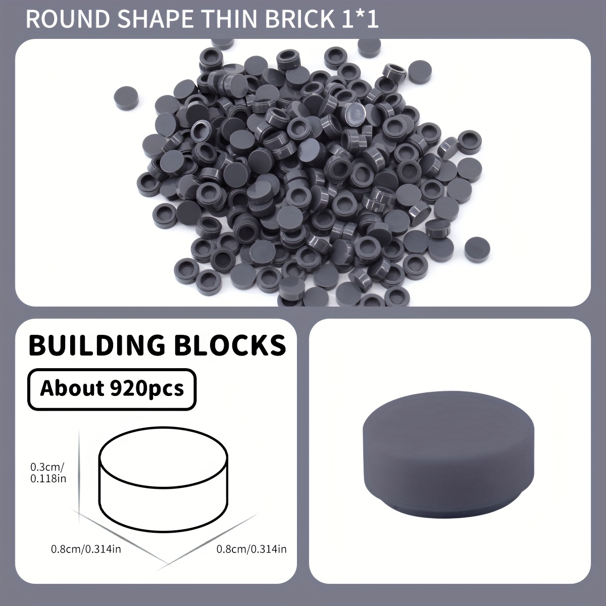 920pcs 1x1 Round Special Bricks Small Particle Mixed Loose Brick Accessories