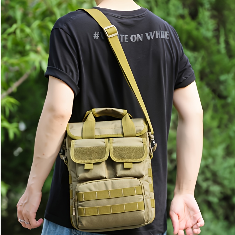 Image of A Tactical Backpack Designed As An Outdoor Crossbody Chest Bag Featuring 3 Pockets, Perfect For Use During Running, Workouts, Hiking, Cycling, And Travel