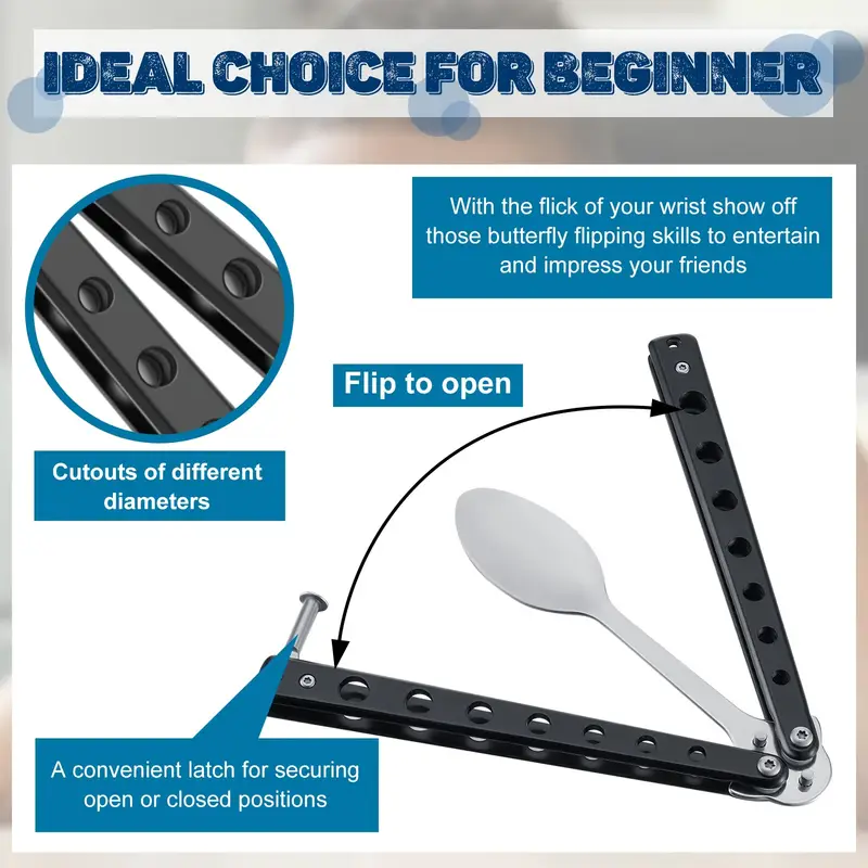 2pcs fork and spoon set stainless steel folding utensils with ergonomic handles compact travel for camping hunting durable portable black camping essentials sleek metallic metal Product details 6