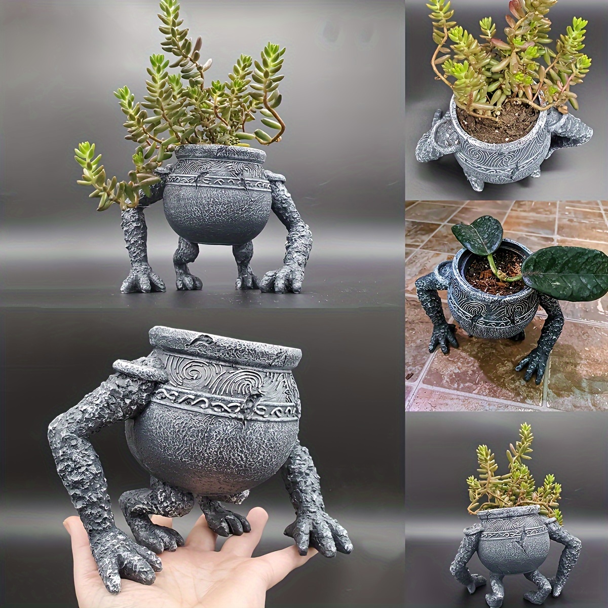 

Resin Decorative Planter - Creative Craft Alexander Pot Sculpture For Home, Garden & Outdoor Display, Artistic Plant Holder, 1 Piece