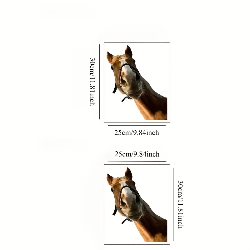 Image of Painted Funny Horse Head Wall Stickers Little Pony Home Kitchen Bedroom Window Window Wall Decoration Self-adhesive Paper