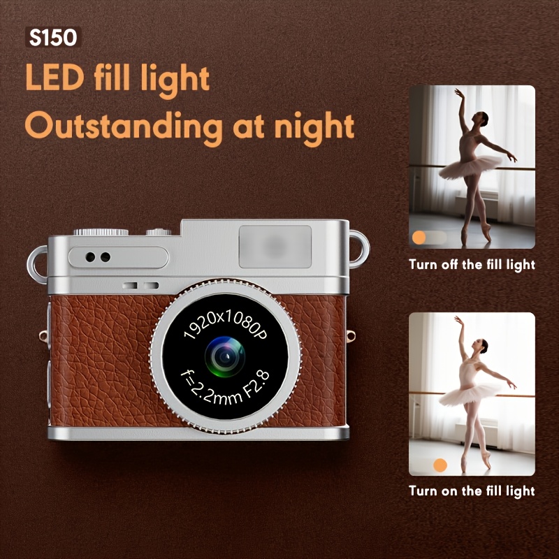Una Exquisita y Adorable Mini Cámara, un Pequeño Gadget de Fotografía Portátil. Este Dispositivo de Fotografía Retro y Mini Portátil Viene con Filtros Intercambiables, Flash y Capacidades de Grabación de Video, Equipado con una Pantalla IPS de 0.96 Pulgadas y una Luz de Relleno LED. Es una Elección