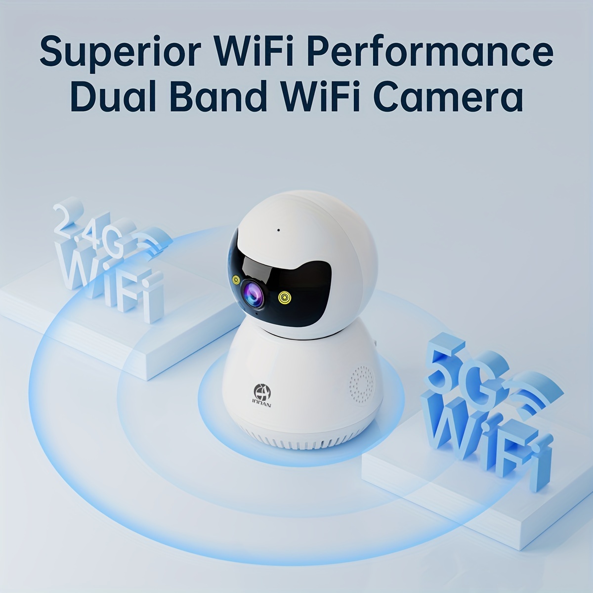 5G Dual-Band WiFi Camera, 1080P Home Wireless Security Monitoring - 355° Rotating Tracking Alarm Security Camera with Night Vision, Smartphone Remote Control, A Good Housekeeper Assistant for Indoor Use, Child Monitor for Viewing Anytime