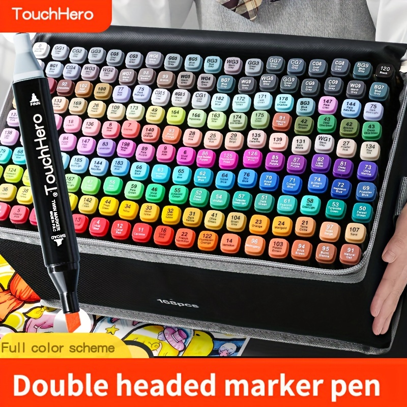 

168 Colors Double-headed Marker Pen, , For Classroom And School And Beginners, Permanent Drawing Coloring, Christmas Cards Drawing, Christmas Decorations, Valentines Day, Room Decor