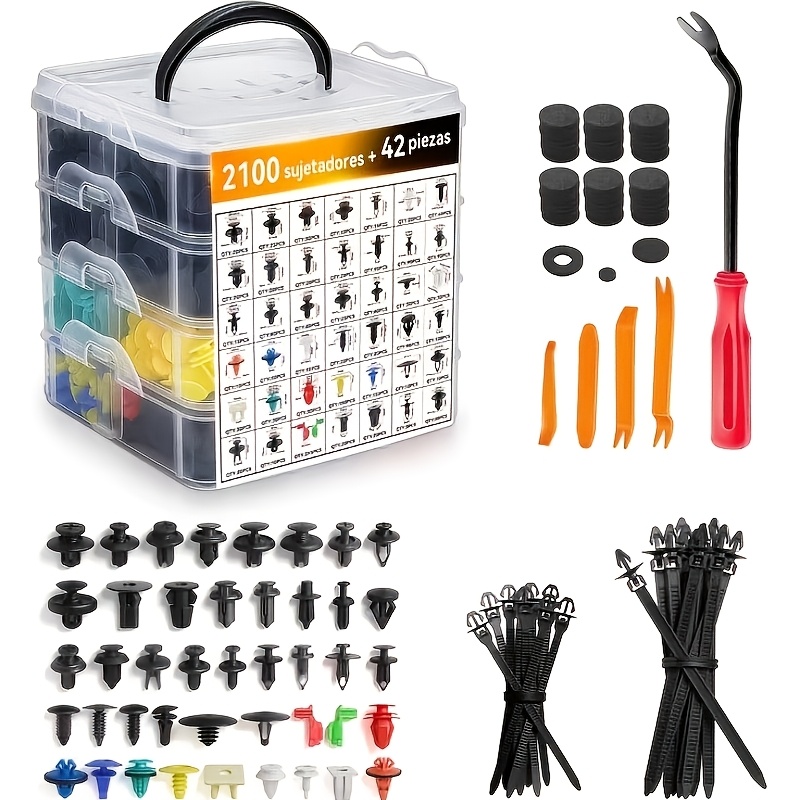 E-shop 2100 Stück Box Retainer Clips Auto Stoßstange Türverkleidung 26 Arten Reparatur Werkzeug Komplettes Demontage Werkzeug