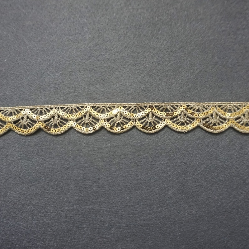 2.7cm Lace With Single-sided Embroidered , Beads, And Sequins For Dance Costumes And Dress Accessories